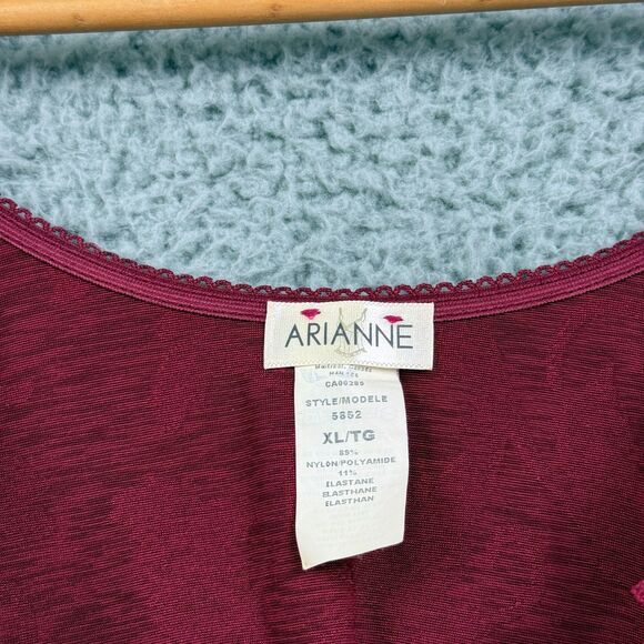 Arianne Burgundy Floral Lace Trim Tank Top XL Gothic Y2K Romantic Autumn 90s - Picture 5 of 7